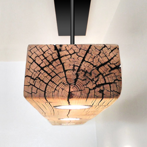 Reclaimed Wood Beam Spot LED Pendant Light Fixture by Piece Of Grain