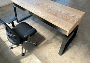 Handcrafted architect desk with hidden cable management compartment by PieceOfGrain 