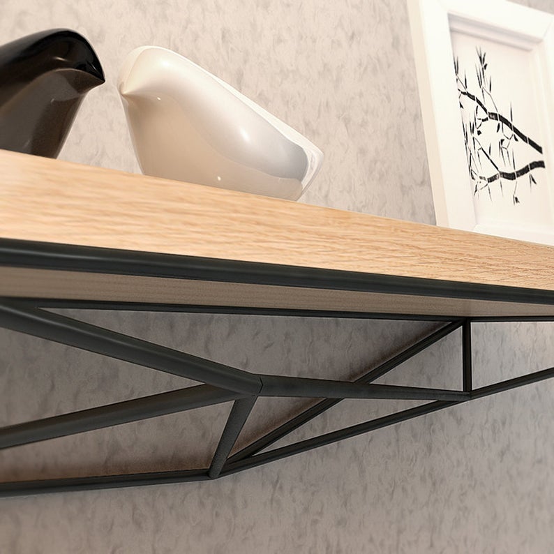 Metal frame deals wood shelves