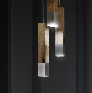 Custom Wooden Pendant with Aluminum Shade by Piece Of Grain