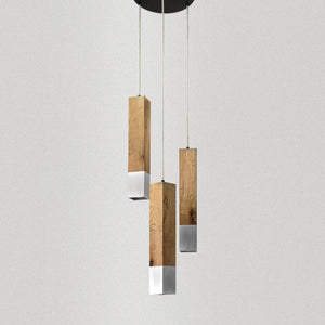 Custom Wooden Pendant with Aluminum Shade by Piece Of Grain