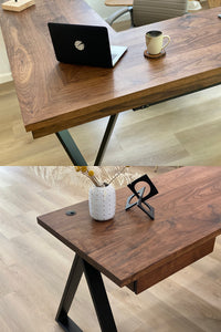 Real Walnut Corner Workstation crafted by PieceOfGrain