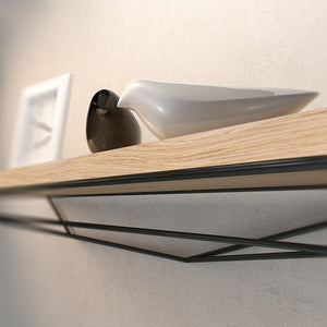 Handcrafted Wooden shelf with steel frame by PieceOfGrain